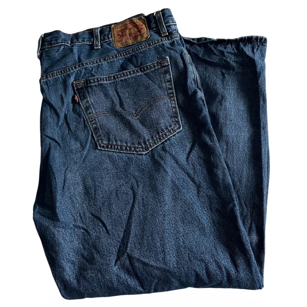 Levis 550 Jeans Mens 44x30 Blue Denim Relaxed Fit Straight Leg Medium Wash
